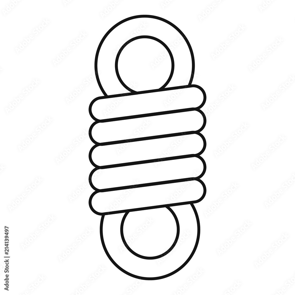 Poster double spring coil icon. outline double spring coil vector icon for web design isolated on white bac