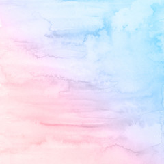 Blue and pink watercolor paint background.