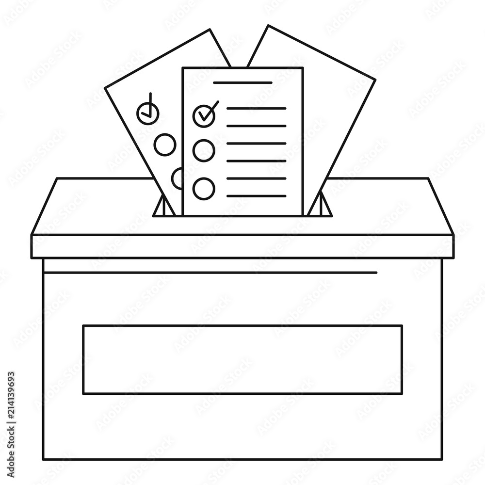 Aufkleber ballot box icon. outline ballot box vector icon for web design isolated on white background