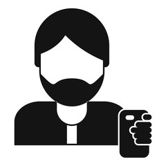 Hipster man take selfie icon. Simple illustration of hipster man take selfie vector icon for web design isolated on white background