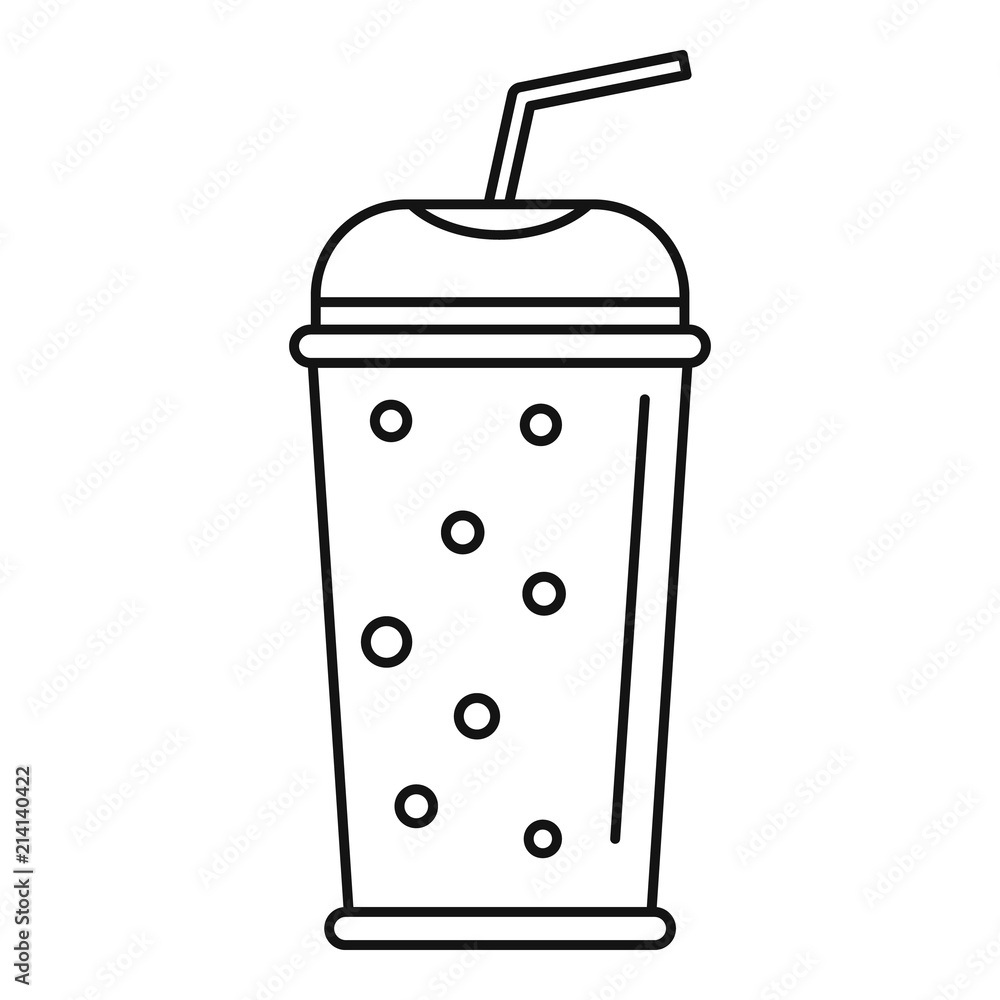 Poster banana kiwi smoothie icon. outline banana kiwi smoothie vector icon for web design isolated on white