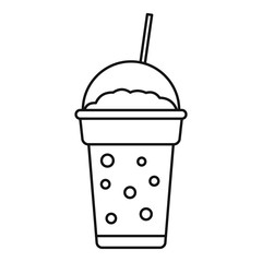 Strawberry smoothie icon. Outline strawberry smoothie vector icon for web design isolated on white background