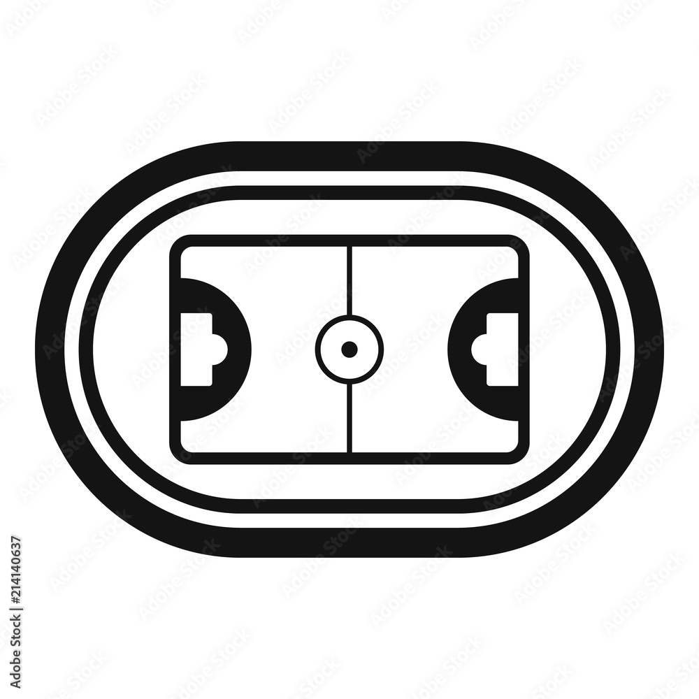 Poster top hockey field icon. simple illustration of top hockey field vector icon for web design isolated o