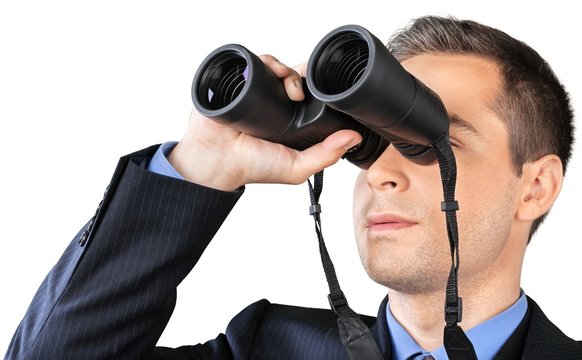 Businessman Using Binoculars