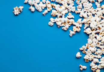 popcorn on a blue background