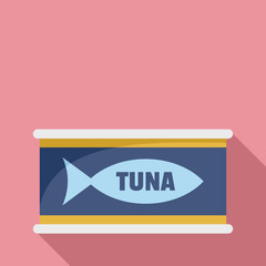 Tuna tin can icon. Flat illustration of tuna tin can vector icon for web design
