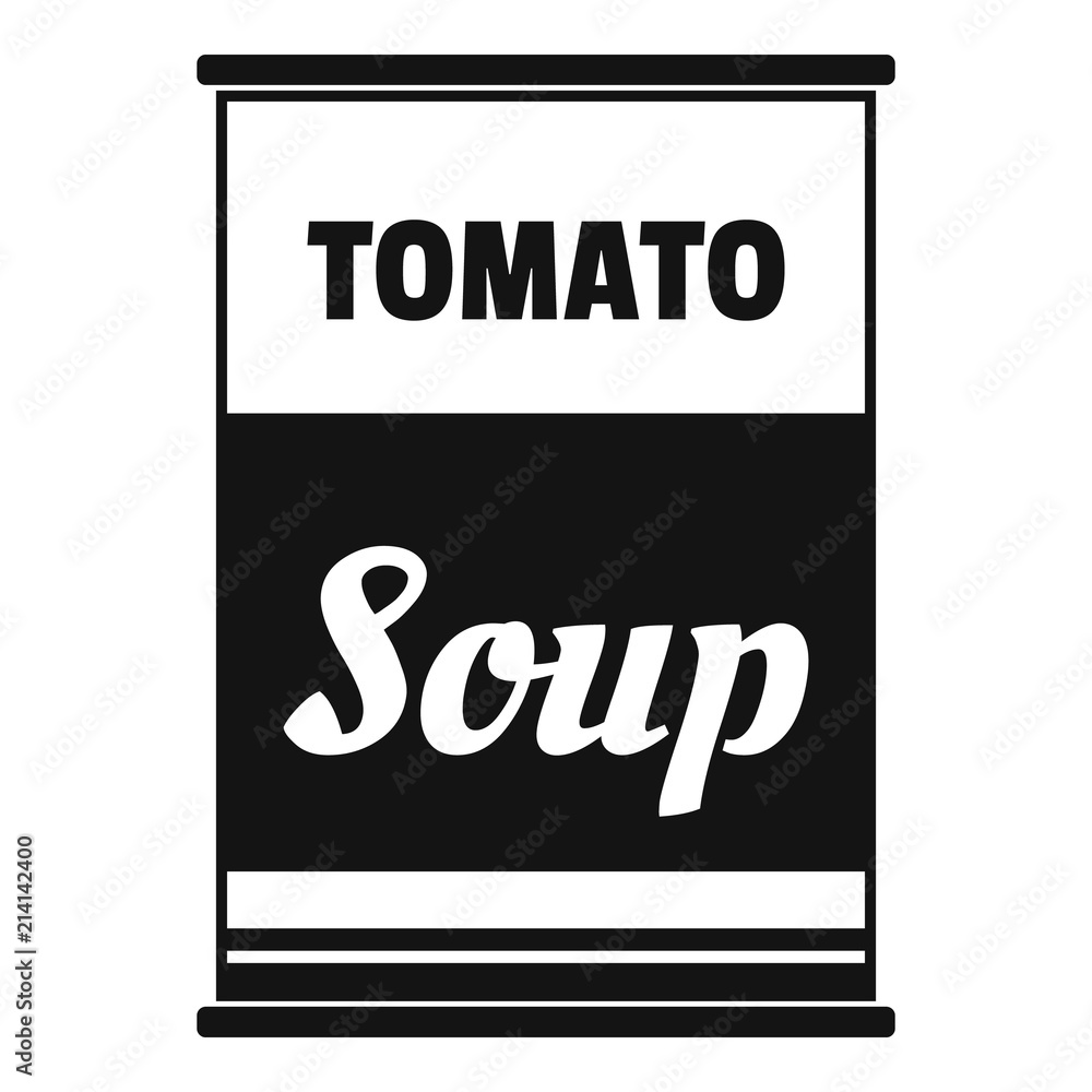 Poster tomato soup can icon. simple illustration of tomato soup can vector icon for web design isolated on 