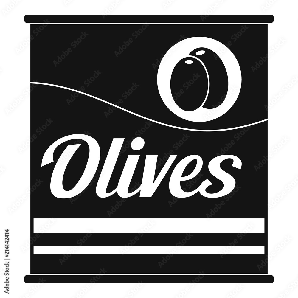 Poster olives can icon. simple illustration of olives can vector icon for web design isolated on white back