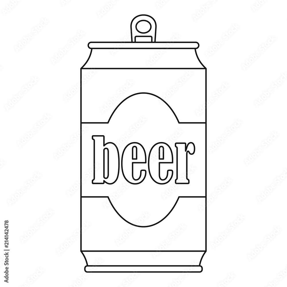 Poster beer can icon. outline beer can vector icon for web design isolated on white background