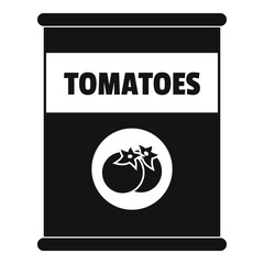 Tomatoes can icon. Simple illustration of tomatoes can vector icon for web design isolated on white background
