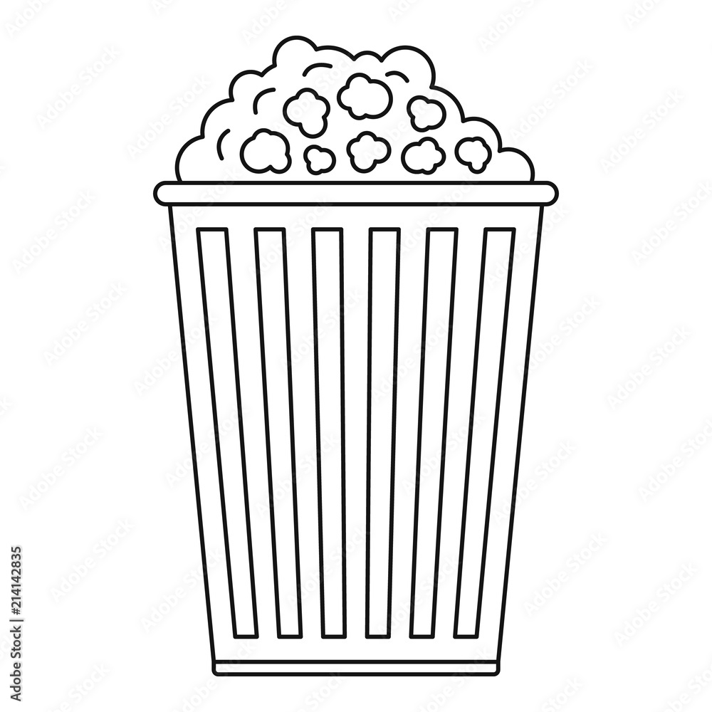 Poster popcorn box icon. outline popcorn box vector icon for web design isolated on white background