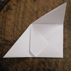 folded paper on table