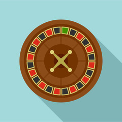 Casino roulette icon. Flat illustration of casino roulette vector icon for web design