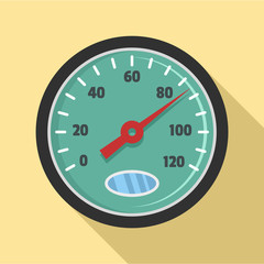 Auto speedometer icon. Flat illustration of auto speedometer vector icon for web design