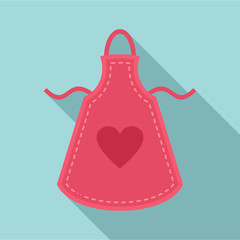 Heart apron icon. Flat illustration of heart apron vector icon for web design