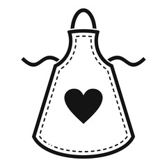 Heart apron icon. Simple illustration of heart apron vector icon for web design isolated on white background