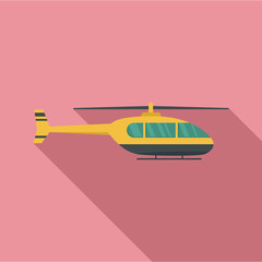 Utility helicopter icon. Flat illustration of utility helicopter vector icon for web design