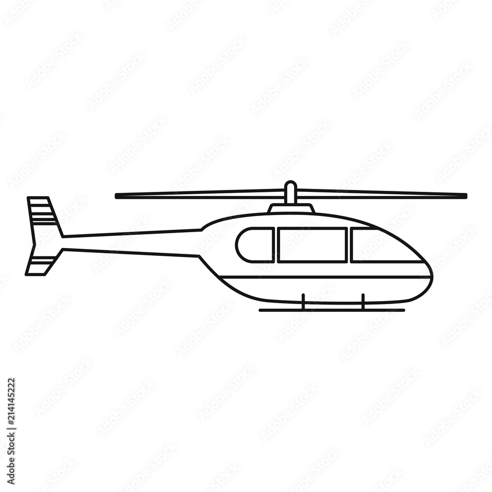 Poster utility helicopter icon. outline utility helicopter vector icon for web design isolated on white bac