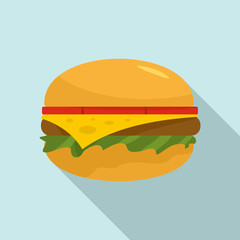 American burger icon. Flat illustration of american burger vector icon for web design