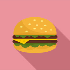 Unhealthy burger icon. Flat illustration of unhealthy burger vector icon for web design