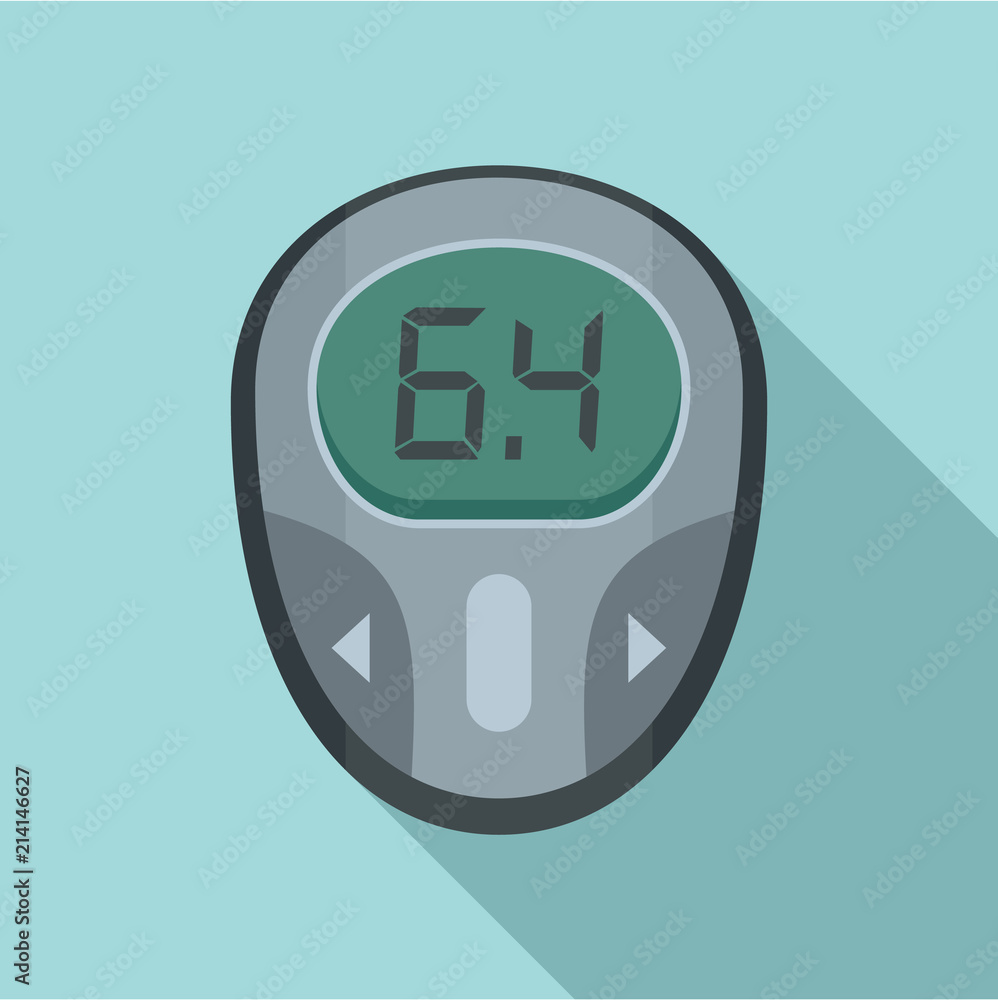 Poster glucose meter icon. flat illustration of glucose meter vector icon for web design