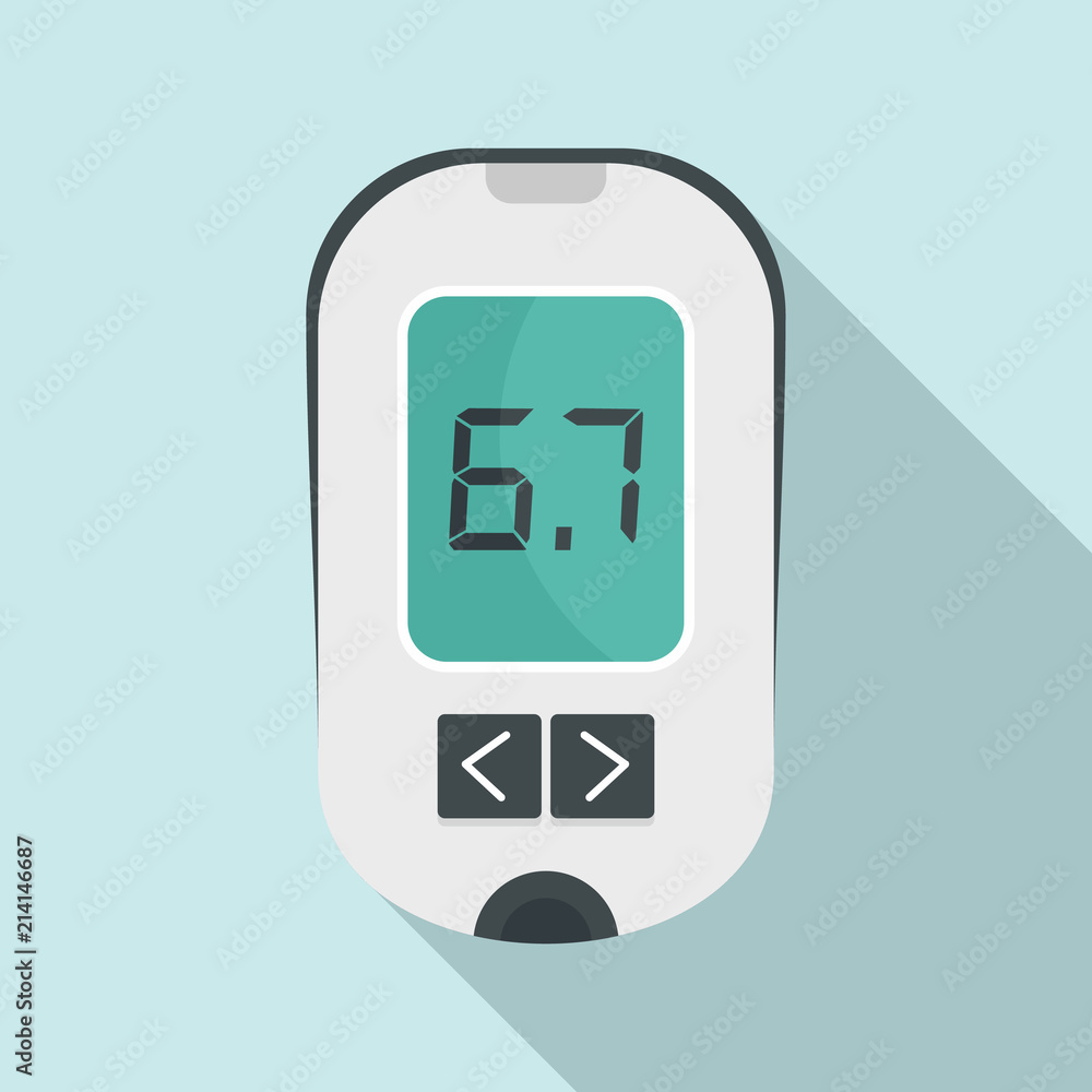 Poster glucometer icon. flat illustration of glucometer vector icon for web design
