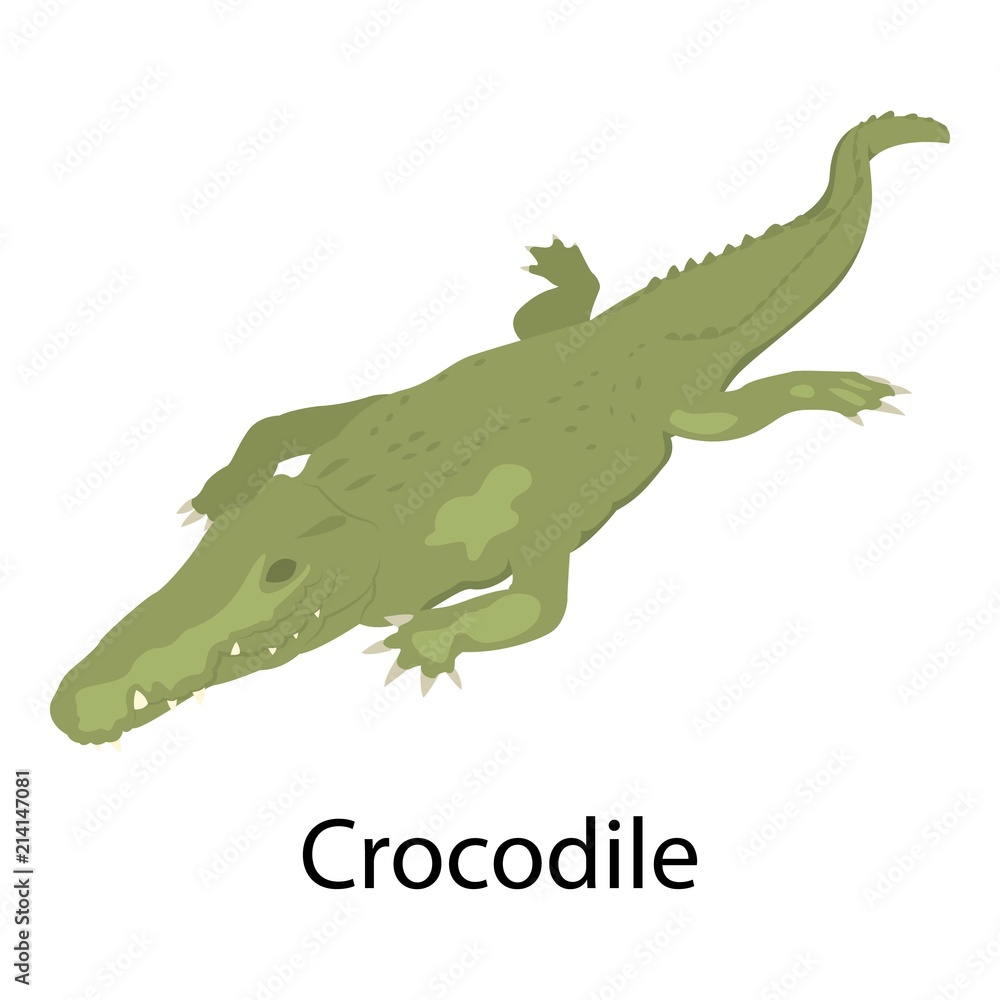 Poster crocodile icon. isometric of crocodile vector icon for web design isolated on white background
