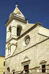 Fototapeta na wymiar Foreshortened Cathedral of S. Maria Assunta in Minervino Murge. Apulia, Italy