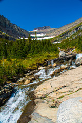 Naklejka na ściany i meble Waterfall - Glacier National Park