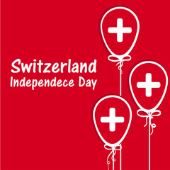 Flag of Switzerland on rad balloon