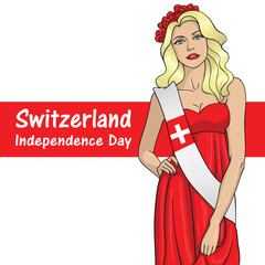 Flag of Switzerland on the girl 5