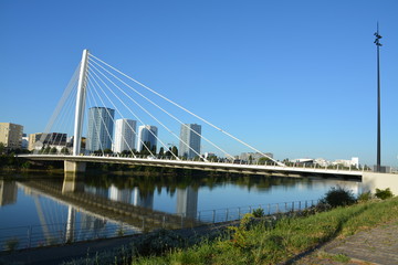 Fototapeta na wymiar Nantes - Le pont Eric Tabarly