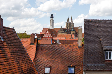 Rothenburg Ob der Tauber, view of the roofs of one of the oldest cities in Germany.