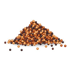 Mustard seed mockup. Realistic illustration of mustard seed vector mockup for web design isolated on white background
