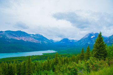 Fototapeta na wymiar Reflections on St. Mary Lake - Glacier National Park