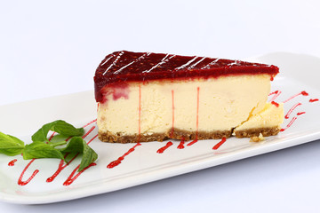 Cheesecake with strawberries