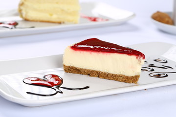Cheesecake with strawberries
