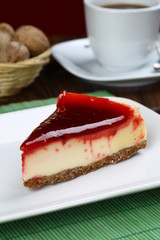 Cheesecake with strawberries