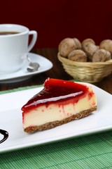 Cheesecake with strawberries