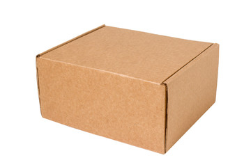 Delivery, moving, package and gifts concept. Cardboard box isolated on white. mock up
