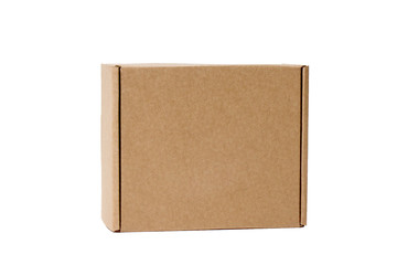 Delivery, moving, package and gifts concept. Cardboard box isolated on white. mock up