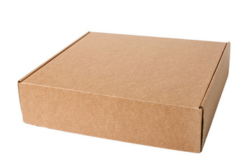 Delivery, moving, package and gifts concept. Cardboard box isolated on white background. mock up