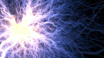 growing energetic lines, 3d illustration with depth of field effect.