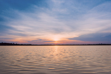 sunrise in the sea, beautiful sunrise above the sea landscape background