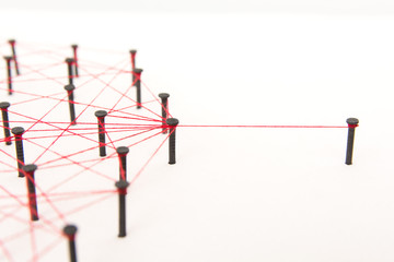 Linking entities, social media, Communications Network, one person connected to the rest networks....