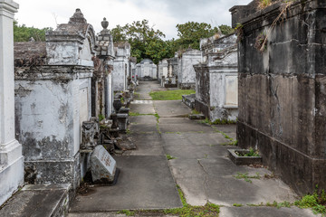 A Path Through Lafayette Cemetery #1 in New Orleans, Louisiana 