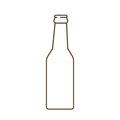 Beer bottle line icon. Mock up glass beer lemonade Clean Bottle. Symbol Template Logo. Isolated vector illustration.