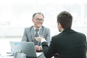 Fototapeta premium close up.business people talking at a Desk.