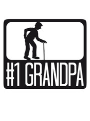 #1 grandpa rot blau sport logo stock hut gehen rücken opa großvater alt rente enkel mann geburtstag silhouette schwarz umriss schatten