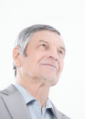 Obraz premium closeup.confident senior businessman looking at copy space